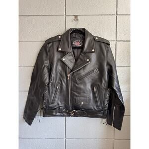 Heavyweight Hugger Leather Motorcycle Jacket size M